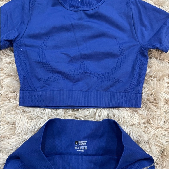 Royal Blue Seamless 2-Piece Workout Set (Size L) - Picture 5 of 7